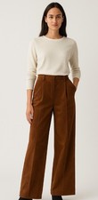 Vintage West Bay Sports Suede Leather Trouser Pants Camel Color Size 27 Small