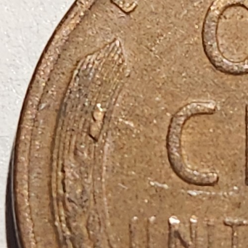 1954-S LINCOLN WHEAT CENT (DIE CHIP ON WHEAT STALK) **FREE SHIPPING** - Picture 2 of 7