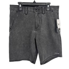Volcom SNT Blitzed Hybrid Board Shorts Boys Size 16 28 Washed Black
