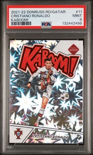 2021 Panini Donruss Road To Qatar Cristiano Ronaldo KABOOM PSA 9 MINT