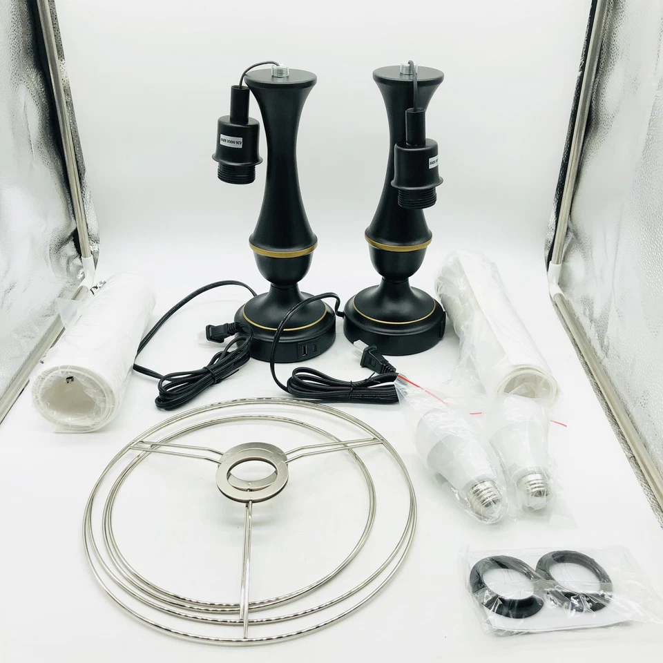 Модернизированные сенсорные лампы Seealle для спальни комплект из 2 - тумбочка настольная лампа с USB - Изображение 4 из 4