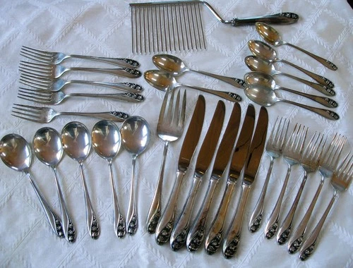 GORHAM STERLING SILVER FLATWARE  LILY OF THE VALLEY 1955  NEVER USED OR POLISHED