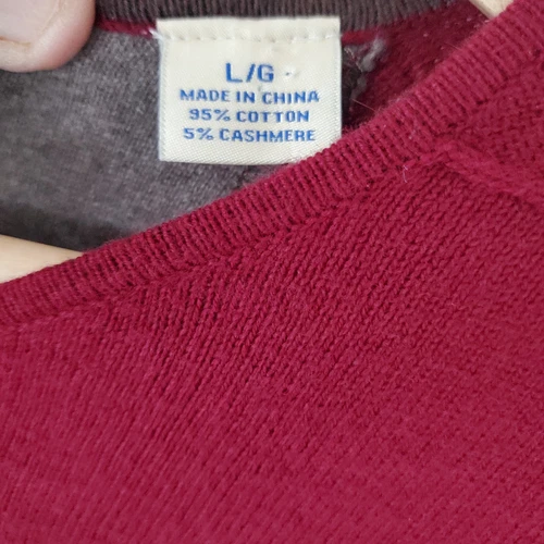 Tommy Bahama Maroon/Burgundy Island V-Luxe Sweater Cotton Cashmere Large - Picture 4 of 6