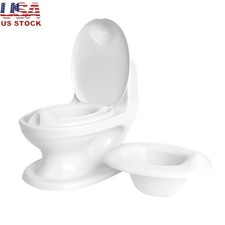 Realistic Toilet Training Potty W/ Flush Sound Splash Guard Easy Clean Bowl New