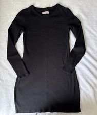 Everlane Organic Cotton Long  Sleeve T Shirt Dress Womens Size Medium M Black