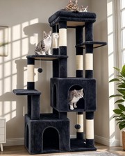 Heavy Duty Cat Tree for Big Cats - Maine Coon, Multi-Level, Dark Grey