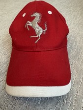 Ferrari Red Adjustable Baseball Cap with Embr...