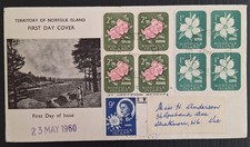 1960 Norfolk Island Flowers FDC 9 sellos CD Norfolk Island-Strathmore