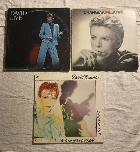 DAVID BOWIE VINYL LOT Of 3 RECORDS- CHANGES, DAVID LIVE & SCARY MONSTERS—3 GEMS!