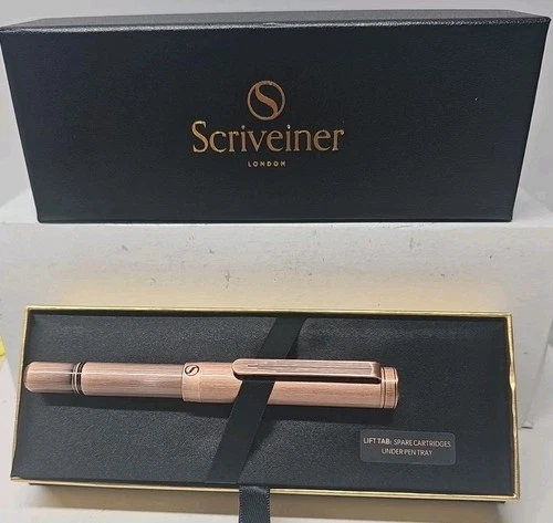 Scriveiner EDC Luxury Rollerball Stunning Heavy Pocket Pen Hand Brushed Copper