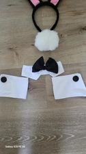 Bunny Costume Set - Rabbit Ears Headband, Bow Tie, Cuff and Tail Accessories ...