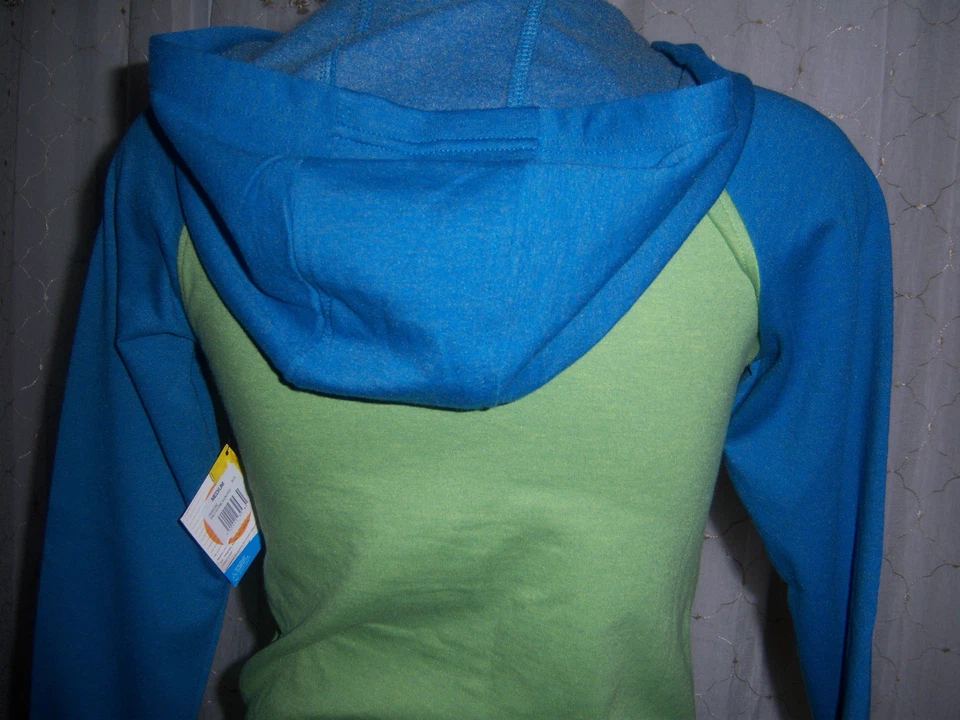 VOLCOM Brand Green / Blue Zip up Hooded Long Sleeve SWEATSHIRT Size M NEW - Image 4 of 4