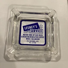 Lesley’s Service Car Auto Repair Wash Snyder Ave Glass Ashtray