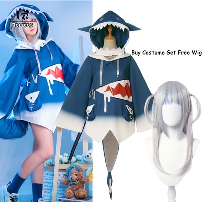 Hololive Gawr Gura Cosplay Costume Christmas Youtuber Cosplay With Tail+Free Wig
