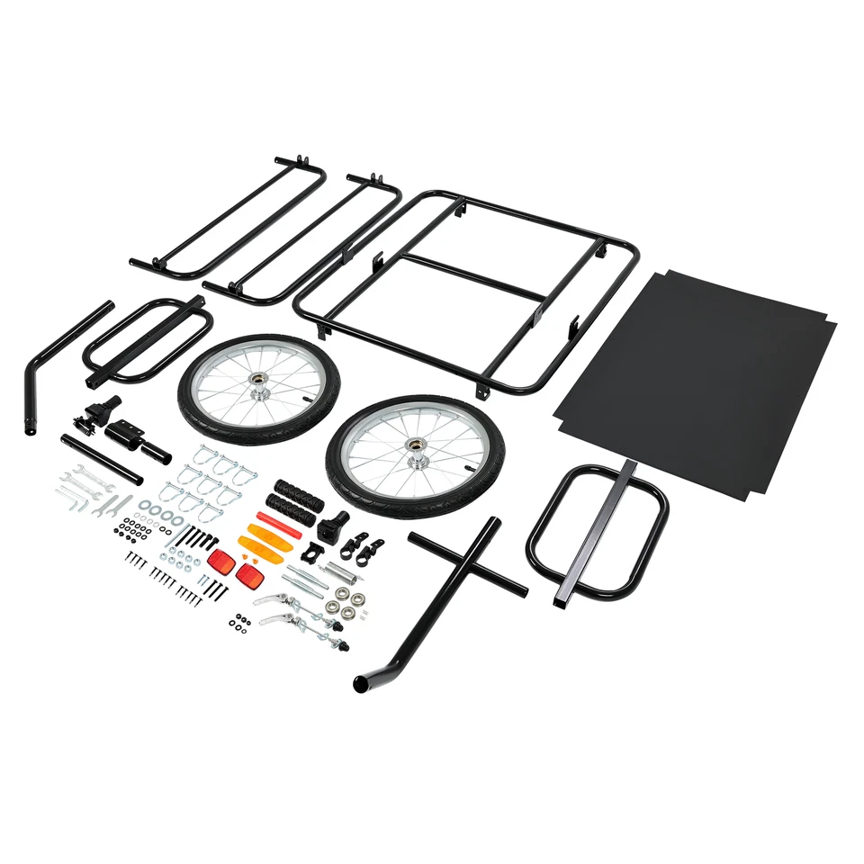 180LBS Bike Cargo Trailer w/Universal Bicycle Coupler Folding Bicycle Cart Wagon - Image 4 of 4