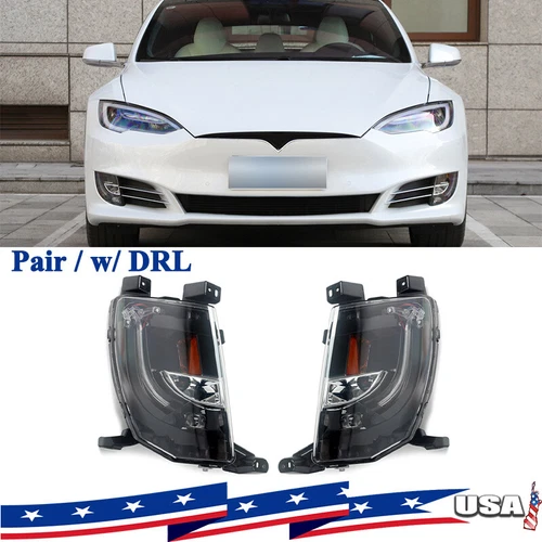 LED Front Fog Light W/ DRL For Tesla Model S 2016-2020 Driver Passenger Fog Lamp - product listing photo