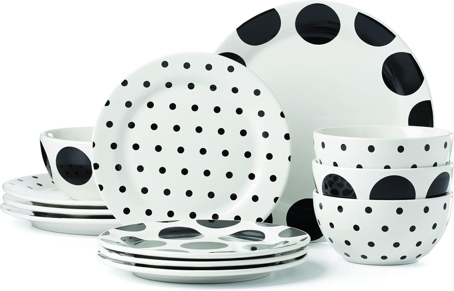 Kate Spade New York Dot 12-Piece Dinnerware Set, 19.84, White 