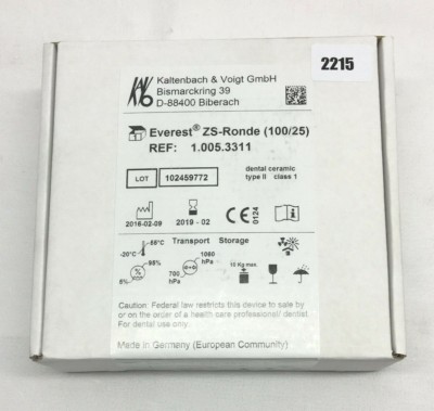 KaVo Everest Zirkonoxid ZS-Ronde 100/25      NEU OVP