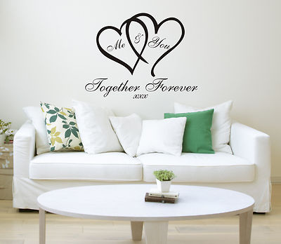 Me & You Love Herz Zitat Wandsticker Kunst Home Decal Wallart Familie Schlafzimmer