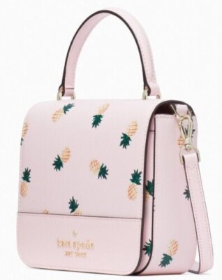 Kate Spade Staci Square Pineapple Crossbody Bag Pink K7629 Purse