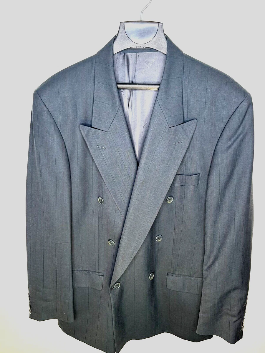 Vintage Pierre Balmain Paris: Black Suit Tuxedo Jacket 42 Long Blazer France