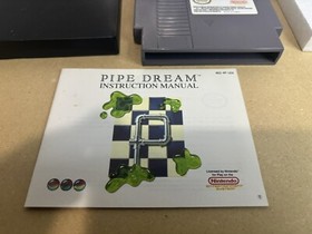 Pipe Dream (Nintendo NES, 1990) Complete CIB Game, Box, Manual Tested & Working!