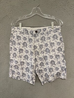 Zara Man Mens Shorts Floral Size 31 Chino 100% Linen Adult