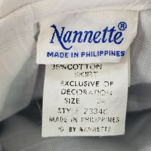 Nannette Baby Girl 24 Month Vintage White Blue Gingham Collared Dress - Picture 8 of 9
