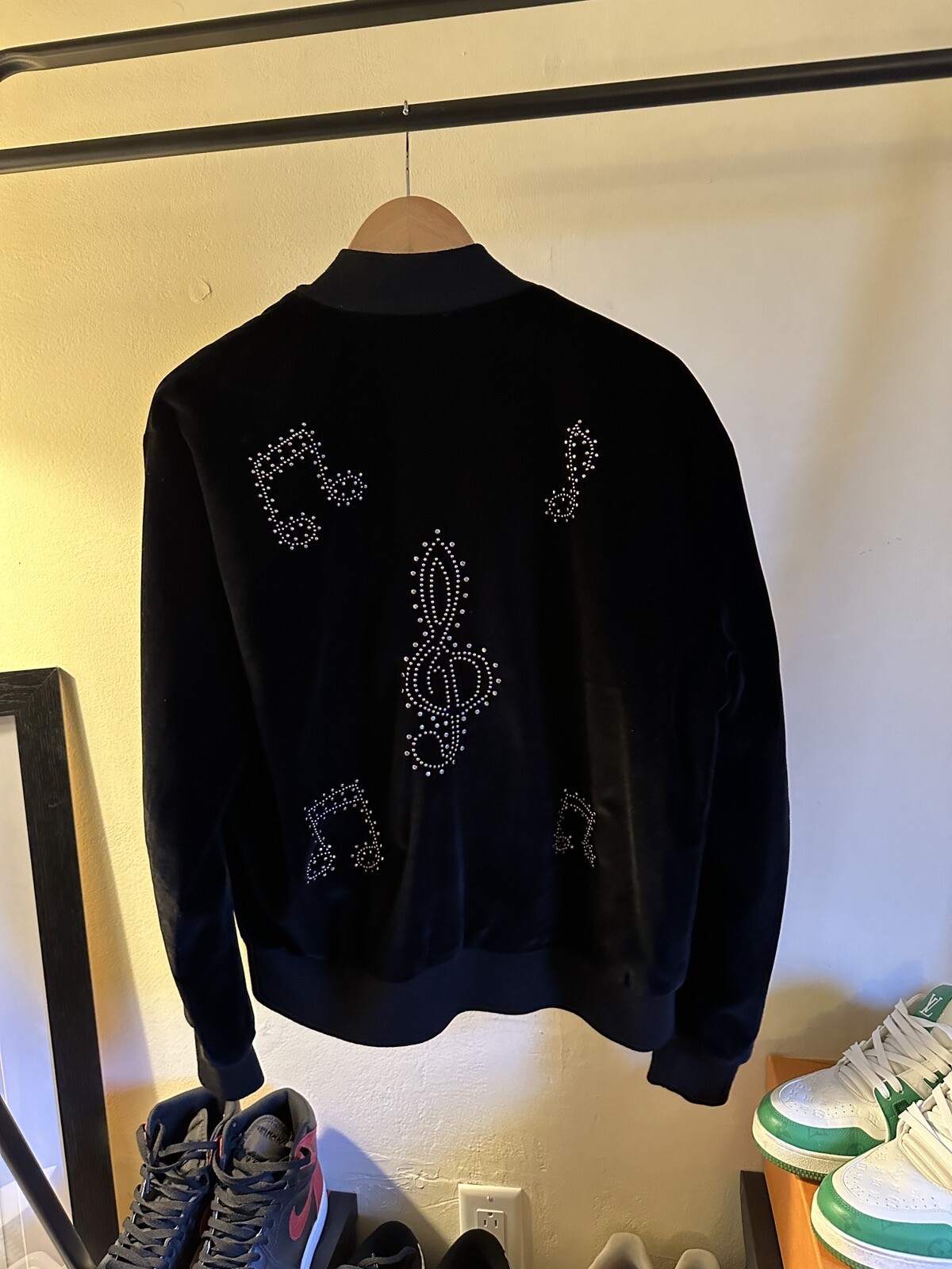 RARA Giacca di Velluto Saint Laurent Note Musicali 2016 Slimane XL