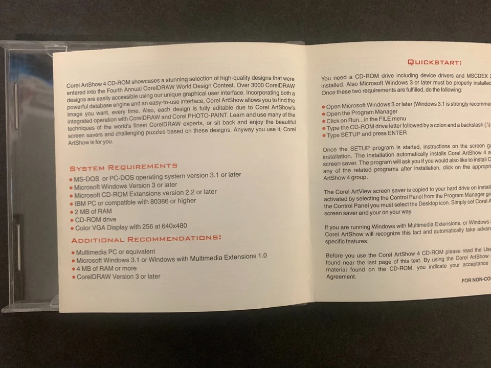 Corel Art Show 4 PC CD-ROM Vintage Photo Editing Software Preowned - Image 3 of 3