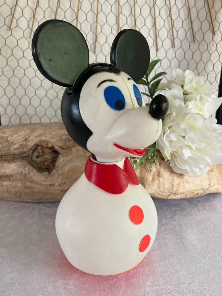 625⚜️ Ancien Culbuto Mickey Made In France Educo Vintage Hauteur 21 Cm - Photo 4/4