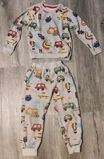 Kids Sweatshirt and Jogger Pants - Rainbow Cartoon Vehicles - Boys Size 5-6