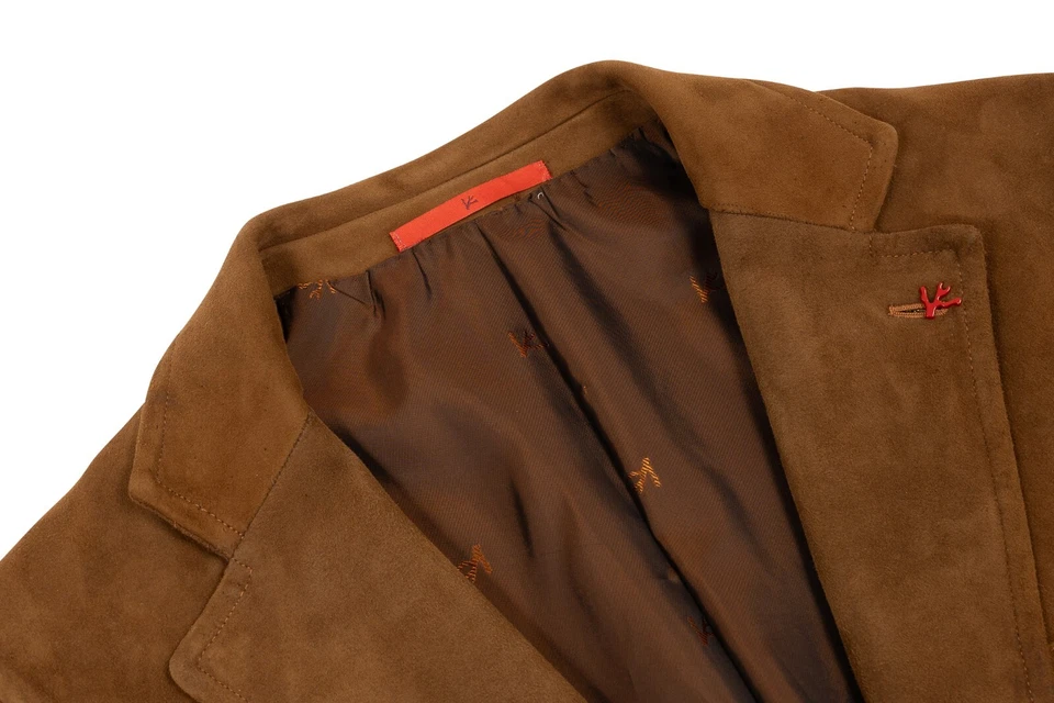 6800$ ISAIA Camel Safari Jacket Suede 100% Lambskin Leather 38 US 48 EU - Image 4 of 4