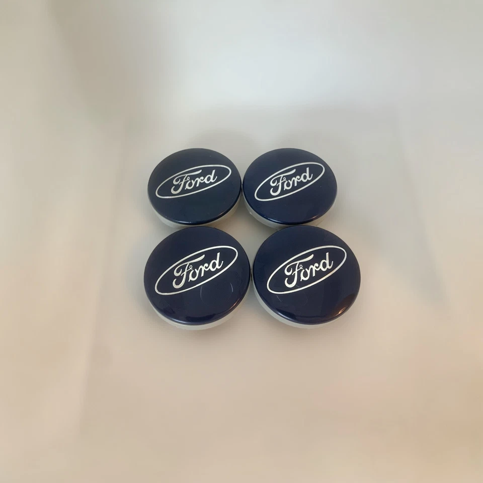 Juego de tapacubos centrales de rueda azul para Ford - 4 piezas tapacubos cubiertas de llanta Foto 4 de 4