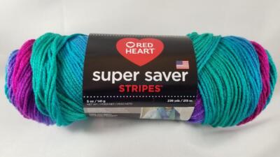 Red Heart Yarn Super Saver Stripes 100% Acrylic 236y 5oz