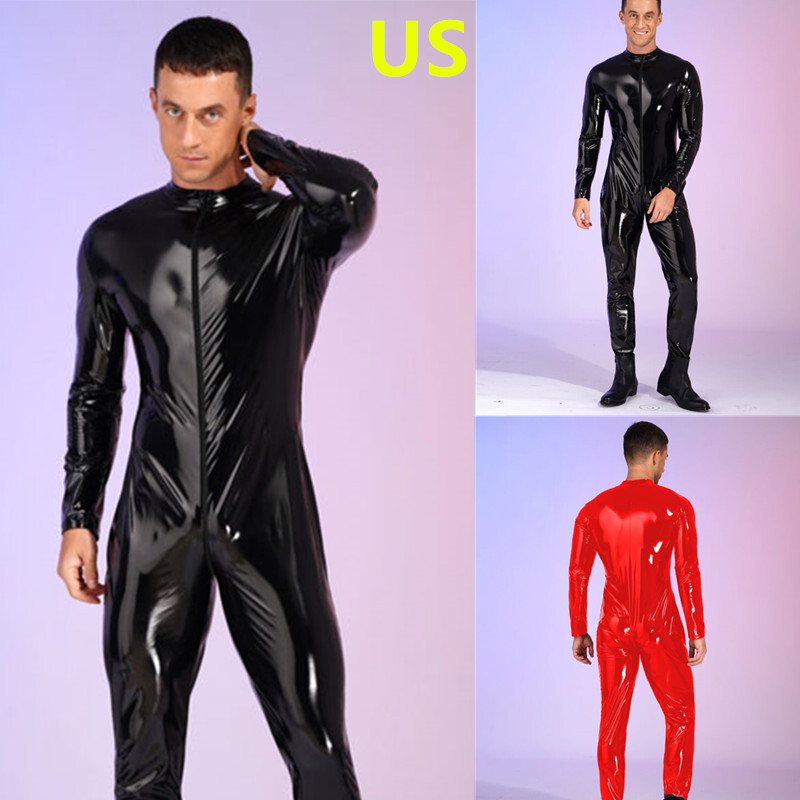 MSemis Womens One-piece Wet Look Patent Leather U Neck Sleeveless Crotchless Catsuit Leotard Romper Jumpsuit Clubwear I.1088932161 MSemis Womens One-piece Wet Look Patent Leather U Neck Sleeveless Crotchless Catsuit Leotard Romper Jumpsuit Clubwear I.1088932161