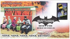 AO-4933-4, 2014, Batman, Bronze Age, Add-on Cachet, Pictorial Postmark, First Da
