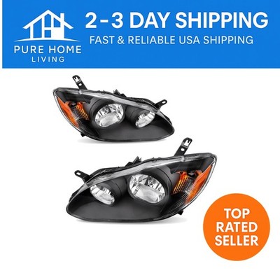 Brighter Vision Headlight Assembly for 2003-2008 Toyota Corolla, Low/High Beam