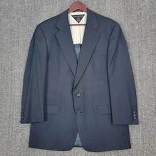 Vintage Tommy Hilfiger Blazer Mens 42L Blue Houndstooth Wool Suit Jacket USA