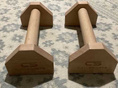 Cali Sports Calisthenics Wood Parallettes Bars Set of 2 for Home Workout Fitness