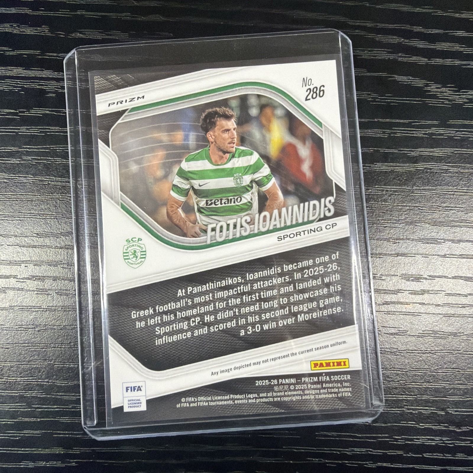 2025-26 FIFA Panini Prizm Fotis Ioannidis WHITE SPARKLE SSP Rookie Card RARE (1) view 2
