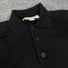 Tommy Bahama Men's Silk Blend Polo Shirt Black Medium Short Sleeve