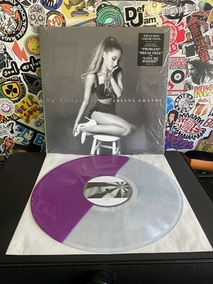 ARIANA GRANDE My Everything VG++ CLEAR/PURPLE SPLIT VINYL W/HYPE STICKER