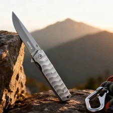 EDC Pocket Folding Knife Ball Bearing Quickly Flipper Open  3.54" Blade (Silver)