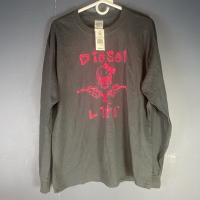 Diesel Life Skull  logo Black long sleeve shirt Black Pink Women s Size Large