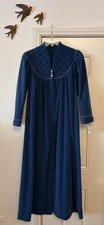 Vintage VANITY FAIR Outlet Zip Velour Fleece Robe Mosaic Blue Womens S NWT