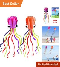 Beautiful Soft Octopus Kites with Colorful Tails - 157 Inch, Perfect Family Fun 