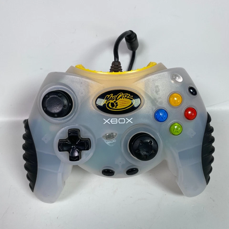 Clear Mad Catz Original X-Box Controller Wired Tested Working - Image 3 of 4