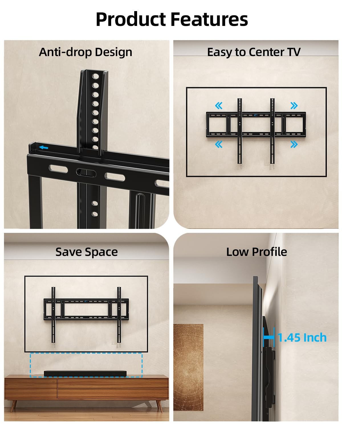 Heavy Duty TV Wall Mount for 48-150 inch Large TVs up to 330 LBS & 900x600mm ...