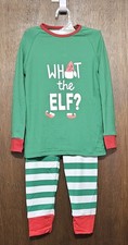 Kids Christmas Pajamas 2 PC Set Green, Red, and White - "What the Elf " Size 3T